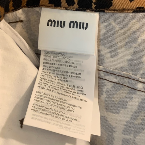 Miu Miu Leopard Print/Cat Applique A-Line Mini Skirt - Picture 9 of 10